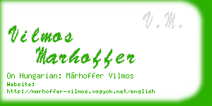 vilmos marhoffer business card