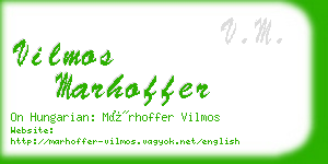 vilmos marhoffer business card